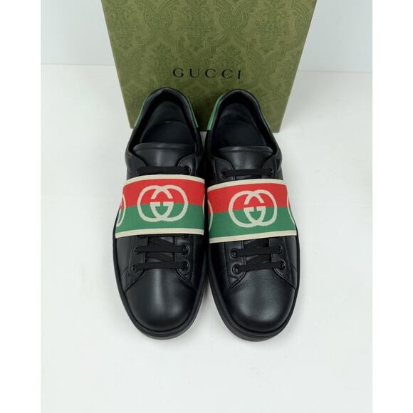 Size 8US - Gucci Ace Elastic Web Leather Sneakers? RETAIL $850! main image 7